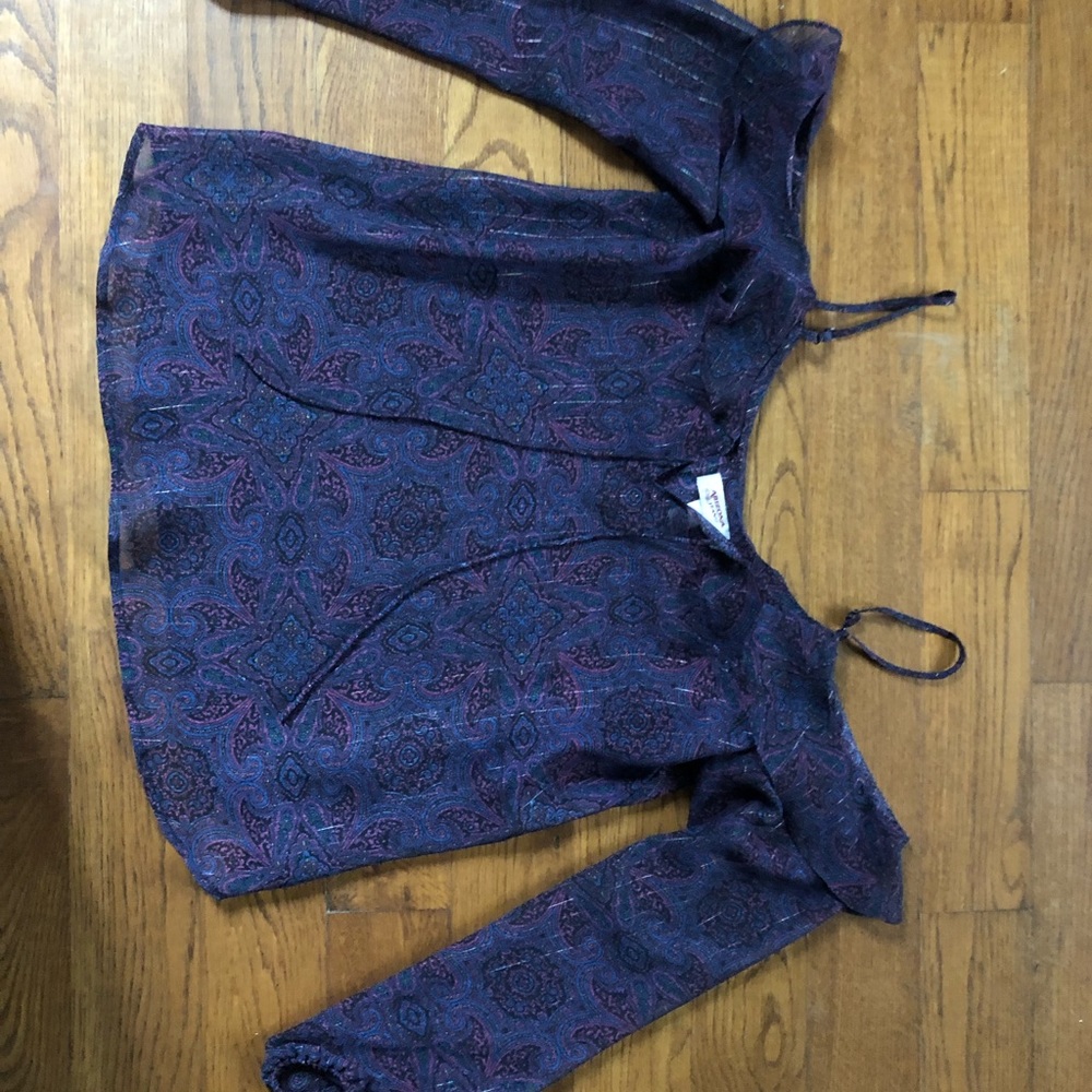Blue off the shoulder shirt